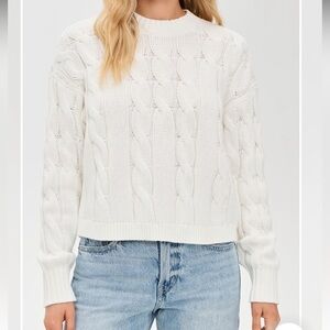 NEW Pistola Eva Cable Cable Knit Sweater 100% Cotton white